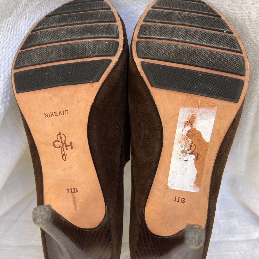 Cole Haan Nike Air Slip On Round Toe Talia Suede Stiletto Bootie Brown Size 11B - Picture 6 of 7